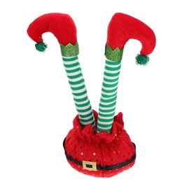 CHILDWEET Neutral Home Decor Inverted Elf Leg Christmas Ornament Cotton Leg Desktop Decorations for Christmas Tree Mantel Fireplace Party