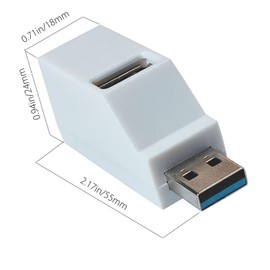 LUVMOXE (2 Pack) USB 2.0 Splitter,3-Port USB 3.0 Hub, USB Port Expander Dongle Portable for PC, Laptop and More (White)