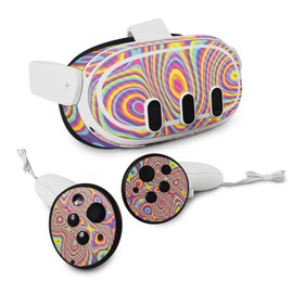 MightySkins Carbon Fiber Skin Compatible with Meta Quest 3 - Gobstopper | Protective, Durable Textured Carbon Fiber Finish | Easy to Apply