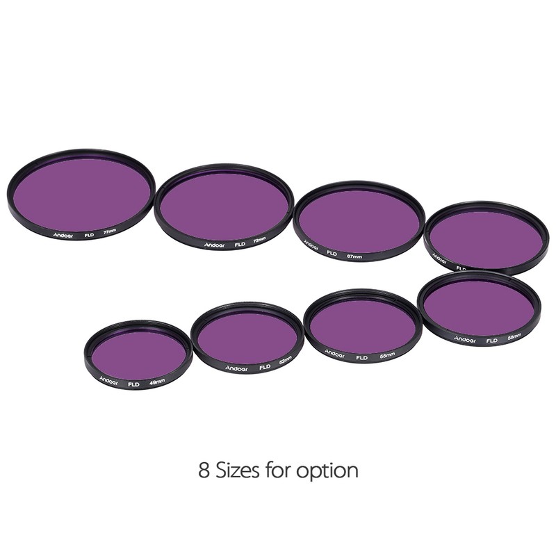 Andoer 72mm Lens Filter Kit UV+CPL+FLD+ND(ND2 ND4 ND8) with Carry