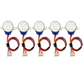 Haldzemo DC5V Deceleration Stepper Motor 28BYJ-48 4-Phase 5-Line Gear Stepper Motor Compatible Arduino (5 Pack)