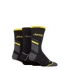 Jeep Mens Workwear Boot Socks Pack of 3 Black/Charcoal/Yellow 6-11