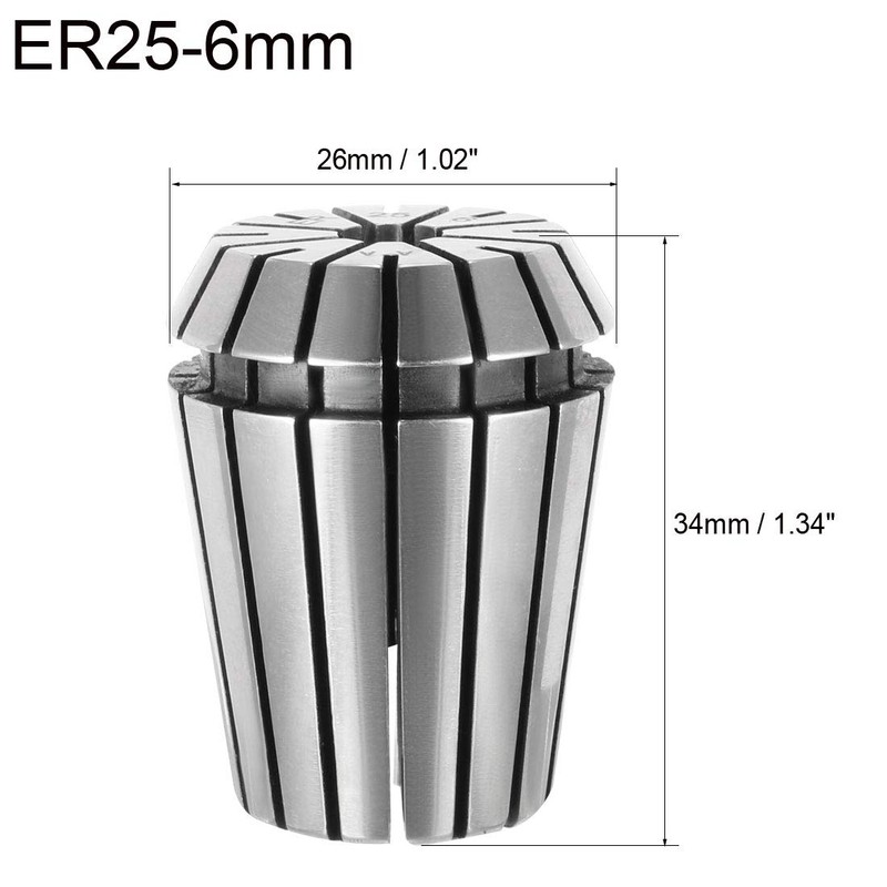sourcing map ER25 Spring Collet 6mm Chuck for CNC Milling