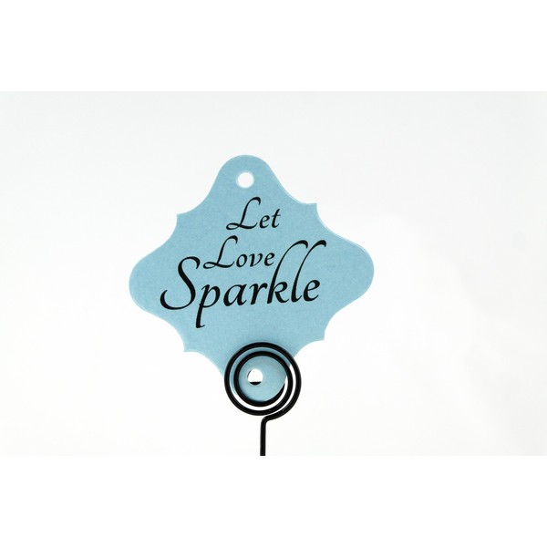 36pc Wedding Sparklers Tags - Let Love Sparkle - Bluebell Color Shimmer Paper