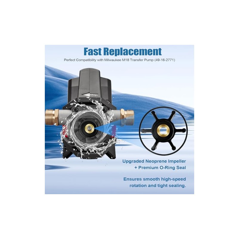 Upgraded Premium Neoprene Impeller with Brass Core & O-Ring Kit,