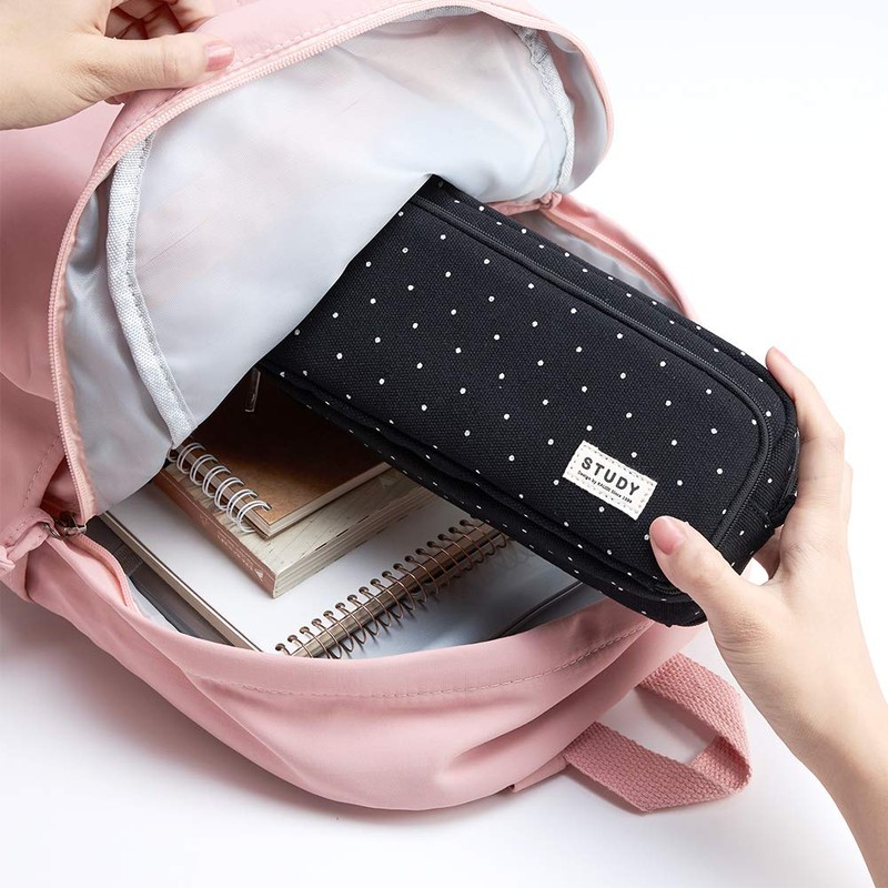 KALIDI Pencil Case with 3 Compartments Large Capacity Pencil Case,