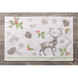 Maison d' Hermine Christmas Dew 100% Cotton Set of 4 Placemats for Dining Table Kitchen Wedding Everyday Use Dinner Parties Thanksgiving/Christmas (33cm x 48cm)