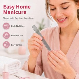 Derlaier Lima de uñas de nanovidrio, paquete de 3, herramienta profesional para manicura y pedicura, pulidor y moldeador de uñas reutilizable y lavabl