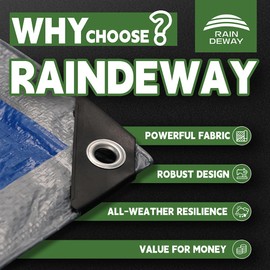 Tarps 6x8 Feet (Pack of 5) - 5.5 Mil, Multipurpose Waterproof Poly Tarp Cover with Metal Grommets and Reinforced Edges, Silver/Blue Tarp by RAINDEWAY