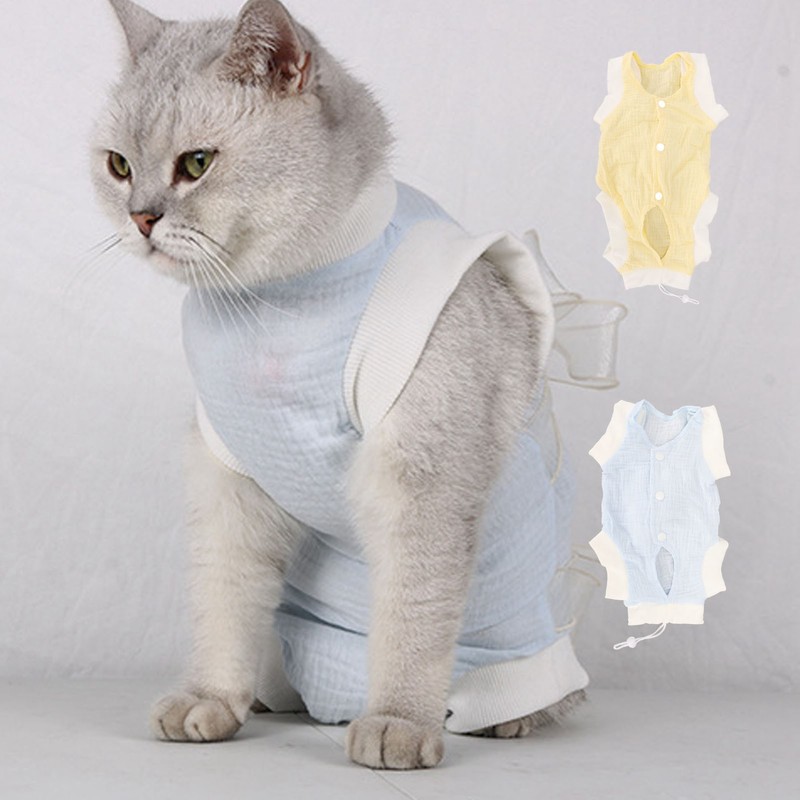 Cat Recovery Suit Breathable Prevent Licking Wound Protection Cat Postoperative