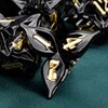 ARUOHHA DND Metal Dice Set 7PCS Black Gold Leaf Dungeons
