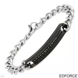 EDFORCE Bracelet With Genuine Crystals Made in Stainless Steel