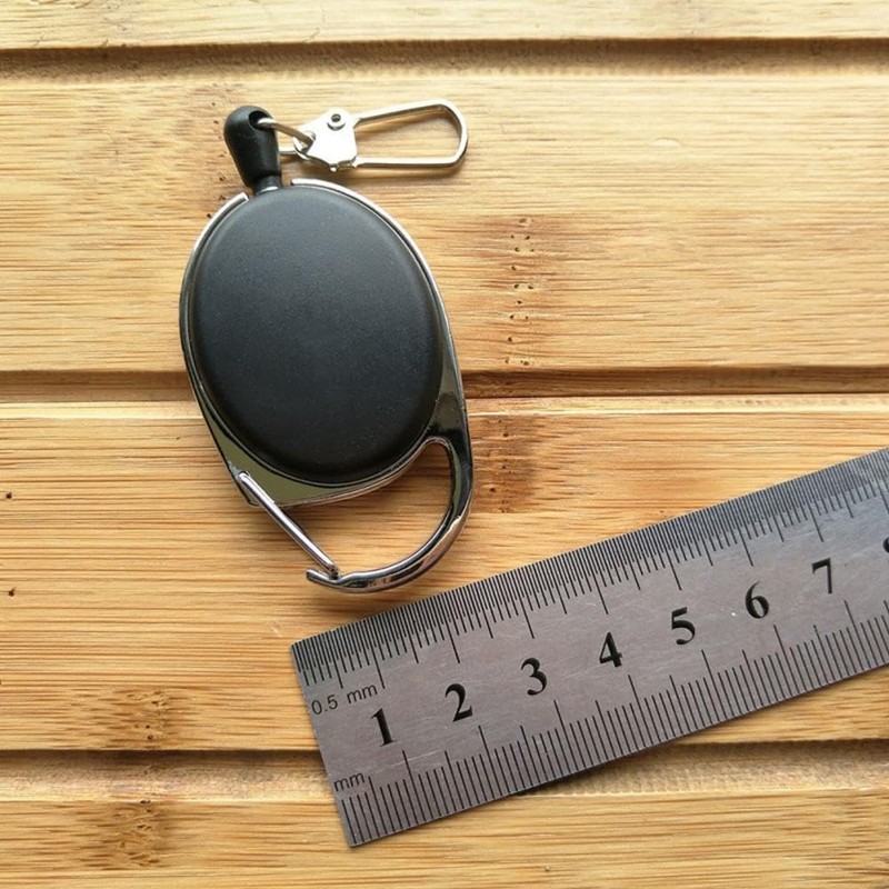 BE-TOOL Retractable Keychain Heavy Duty Carabiner Badge Holder, Tactical ID