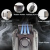 5-in-1 Cigar Lighter Built-in Cigar Punch, Holder, Cigar Draw Enhancer,Cigar