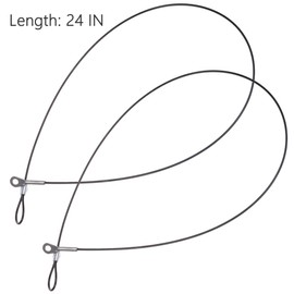 COSMOS 2 PCS 24 Inch Black Color Stainless Steel Tether Lanyard Wire Coated in Soft Plastic Compatible with Gopro Hero4 and All Previous Gopro Editions