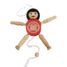 Old Fashioned Wooden Toy Hanging Doll Kintaro