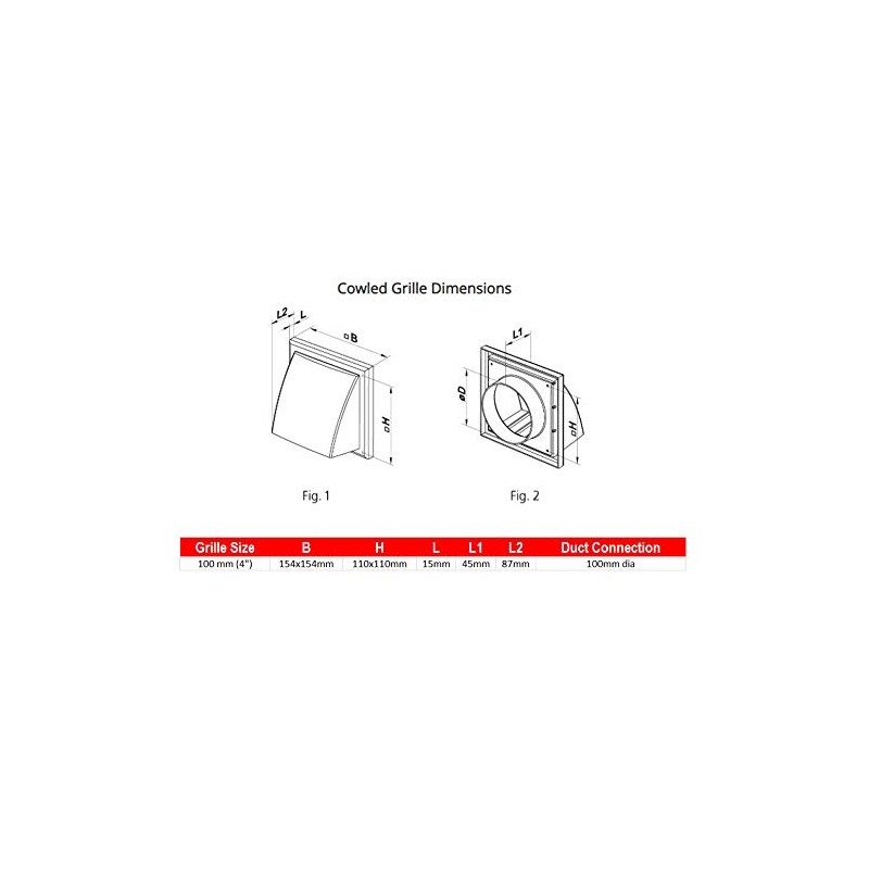 Blauberg Fans DECOR155X155/100HKTERRACOTTA Decor Terracotta Plastic Cowled Hooded Air Ventilation