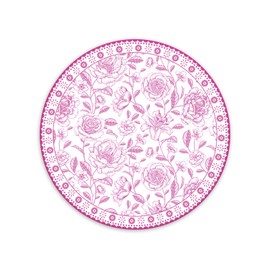 WRAPAHOLIC 50 Sheets Toile Floral Paper Place Mats - 13 x 13 Inch Disposable Placemat Pink Florals Decorative Paper Table Mats for Tea Party Supplies Garden Parties