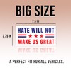 Hate Will Not Make US Great No Kings Bumper Sticker,