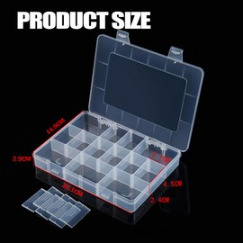 Snack Box for Kids, Snack Box with 18 Removable Grids Compartments, Multi Plastic Snack Boxes for Kids Travel Trays with Compartment Box for Travel Snack Box for Plane Clear PP Storage Case with Detac