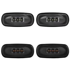 Fullux Lens Chrome LED Side Marker Light fit 03-09 Dodge Ram 2500 3500 w/Dually Fender Lamps 4Pcs Surface Mount Marker Lights