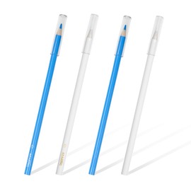 KEARING 4 Piece Water Soluble Marking Pencils for Sewing, Quilting, Tailoring & Craft Projects, Fabric Marking Pencils, 2 White and 2 Blue