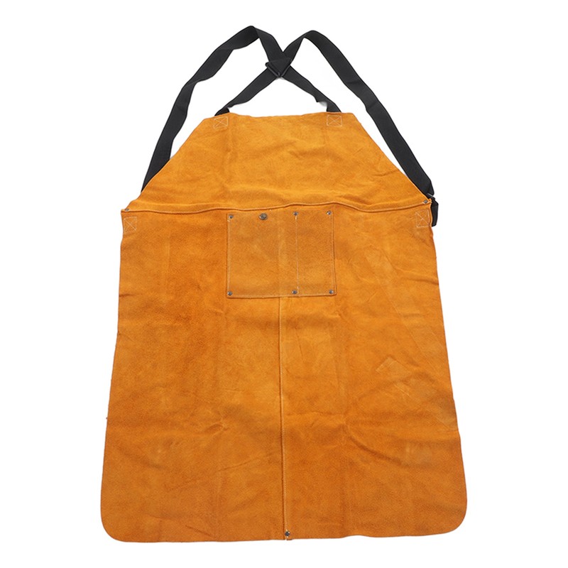 Welding Apron Leather Adjustable Strap Anti Splashing Flame Retardant for