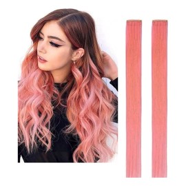 QNI-LMB Extensiones De Cabello Color Pink - Cabello 100% Natural