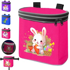 LUKIUP Children's Handlebar Bag, Bicycle Bag Children's Bicycle with Inner Pocket, Removable Lid, Bicycle Bag for Handlebars with Reflectors, Secure Hold Thanks to Velcro Fastener. (Rabbit)