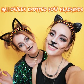 8 Pcs 4th of July Headbands Hair Accessories for Women Girls Patriotic Knotted Hairband USA Women Headband American Star and Flag Hair Scrunchies Independence Day Costume Party Headband (Candy Corn)