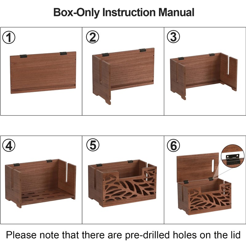 CILXGQLN Wooden Cable Management Box, Large Cord Hider Box &