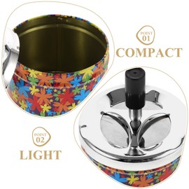 NIYANGLE 3pcs Stainless Steel Ashtray Rotating Ashtray Vintage Ashtrays Decorative Ashtray Push down Spinning Ashtray Windproof Ashtray with Lid Tabletop Ashtray Smoke Butt Holder