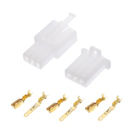A ABSOPRO 3 Pin Car Electrical Wire Connector Plug Kits Waterproof 2.8 Series Male Female Cable Terminal Housing Plastic Copper White