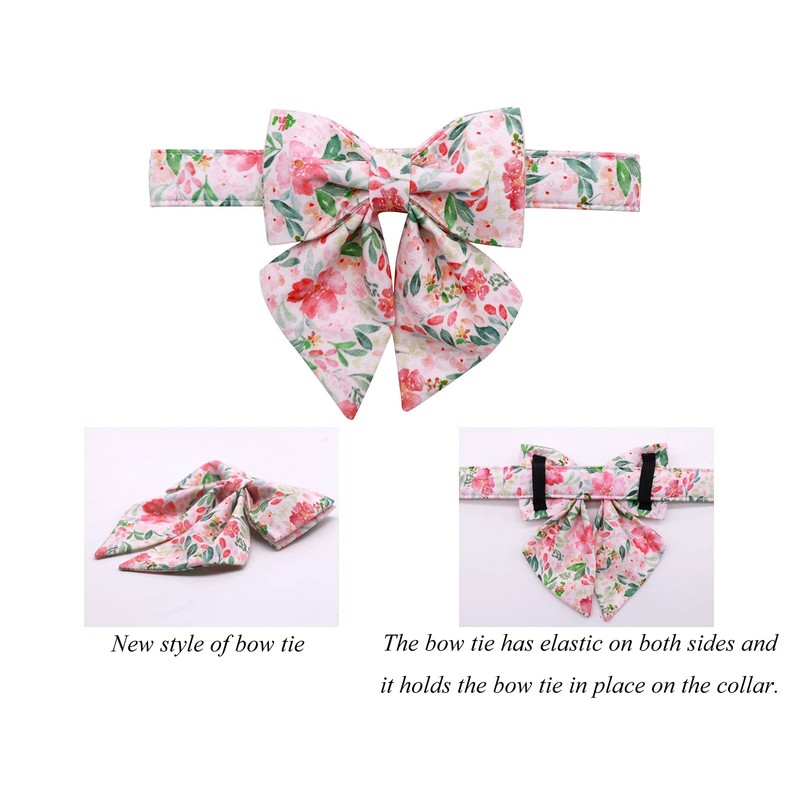 Lionet Paws Dog Collar with Bow Tie - Soft Comfortable