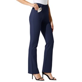 Willit - Pantalones de Vestir de Yoga para Mujer, Corte de Bota, Pantalones elásticos para Oficina, Pantalones Casuales de 28 Pulgadas, 29 Pulgadas, 31 Pulgadas, 33 Pulgadas, Azul Marino, XS