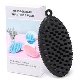 ROPO Dog Shampoo Brush, Dog Bath Brush & Dogs Shower, Dog Hand Brush for Grooming, Dog Scrubber for Bath, Dog Wash Brush (Black)
