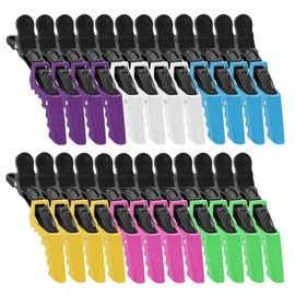 Pack of 24 Section Clips, Hairdresser, Plastic Hair Clips, Professional Crocodile Hair Clips for Salon Hairdresser (Colour 2)