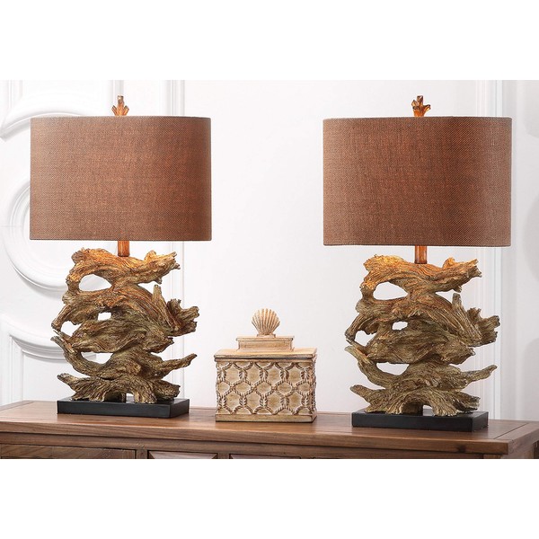 Safavieh Lighting Collection Forester Brown 26.5-inch Table Lamp (Set of 2)
