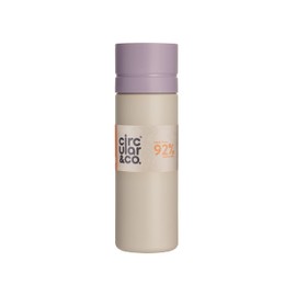 Circular and Co Leakproof 600ml Reusable Water Bottle made from 92% Single-Use Bottles (Chalk Bottle & Purple Lid)