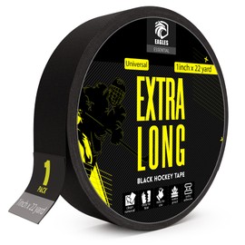 Hockey Tape Multipurpose Cloth Tape Roll for Ice & Roller Hockey Stick, Blade & Handle Protector - Strong Over Grip for Lacrosse Baseball Bat Sports Gifts, Accessories, Equipment (1 PACK BLACK)