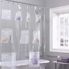 Plutreas Shower Curtain Liner with 9 Pockets, 72in x 72in
