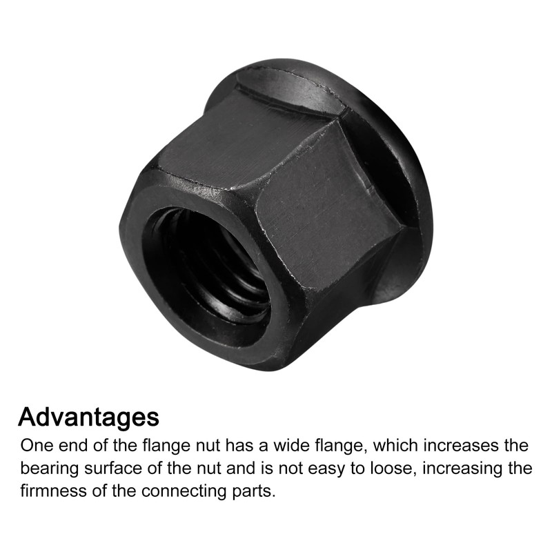 QUARKZMAN M14 Flange Hex Lock Nuts Grade 10.9 Carbon Steel