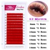 Easy Fan Color Volume Eyelash Extensions Red 0.07mm D Curl
