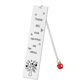 Teacher Appreciation Bookmark Gifts for Women Men Thank You Teacher Gifts from Student Birthday Christmas Gift for Teachers Thank You for Helping Me Grow Bookmarks