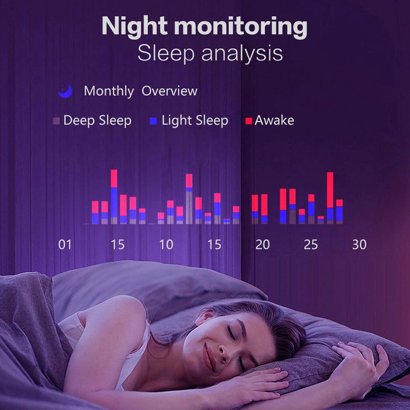 Sleep Monitor Smart Ring Wireless Pedometer Temperature Motion Step Tracker