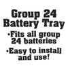 Powerhouse Boat Battery Tray 11792 | Group 24 Black Plastic