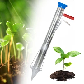 AIWFL Seedling Transplanter Long Handled Bulb Planter Tools Vegetable Young Plant Manual Plant Transplanter Stainless Steel Planting Garden Tools