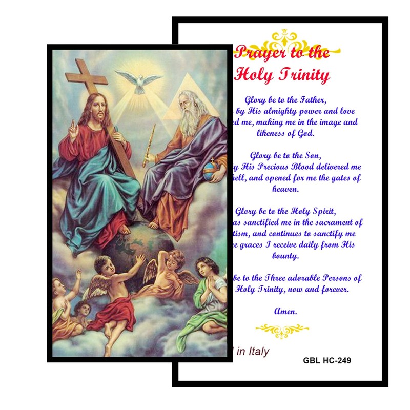 Prayer to The Holy Trinity Laminated Prayer Card Blessed by