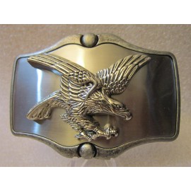Unbranded NEW AMERICAN BALD EAGLE BELT BUCKLE 4.0 X 2.750 POLISHED METAL VIC-THOR1