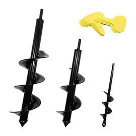 NUNGT 3PCS Auger Drill Bit Set for Planting, Bulb Planting Auger for Drill, Garden Auger Spiral Drill Bit, Auger Umbrella or Post Hole Digger for 3/8 inch Hex Drive Drill